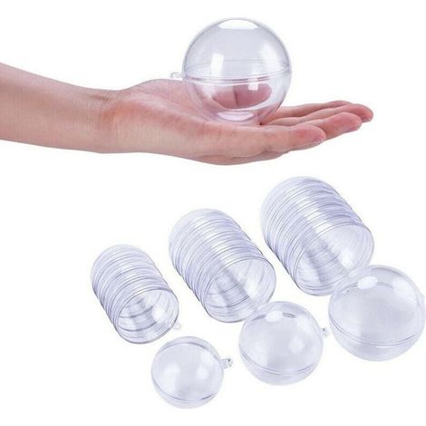 Lot de 30 boules en acrylique incassables - En plastique transparent - À suspendre et à enlever - Idéales pour remplir des décorations de Noël et des gadgets (1/4)