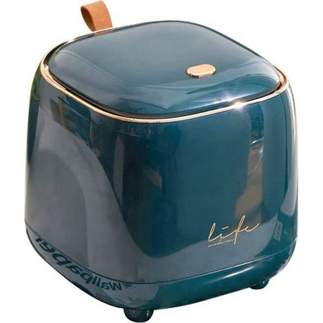 Poubelle De Comptoir - Couvercle Pression - 1,5 L - Vert - 2 Pièces (1/2)