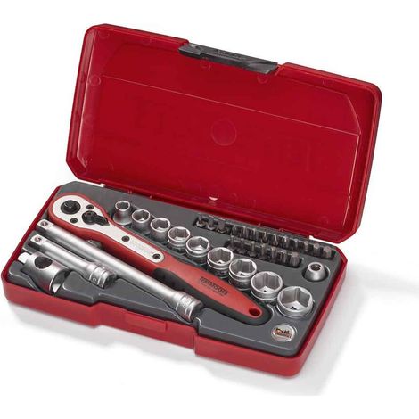 Teng T3834 Socket & Bit Set 34 Metric 3/8In Drive