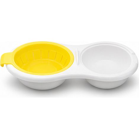 Irovami Moule à œufs pochés pour micro-ondes (2 œufs), sans BPA, résistant à la chaleur jusqu'à 160 °C, jaune, idéal pour un petit-déjeuner rapide au quotidien, compatible lave-vaisselle. (1/5)