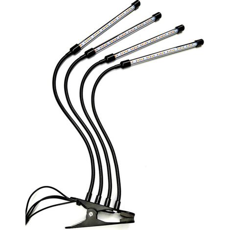 Lampe de croissance pour plantes d'intérieur, lampe LED à spectre complet à 4 bras avec minuterie, idéale pour les semis (1/5)