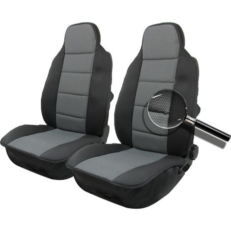 Komplettset Universelle Sitzbezüge, Massager-Typ, 1+1 für Vordersitze, Luxus, Grau-Schwarz, Textil