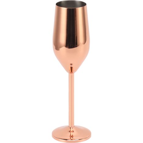 Flûtes à champagne en acier inoxydable plaqué cuivre, compatibles lave-vaisselle, pour fêtes et maison (1/5)