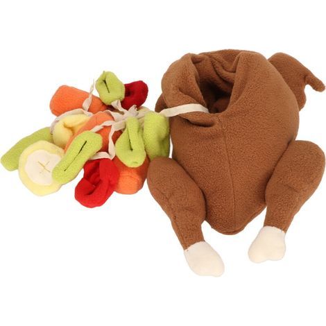 Jouets à renifler pour animaux de compagnie, dinde rôtie d'halloween, légumes, cacher les fuites de nourriture, consommation, entraînement physique, peluche (1/5)