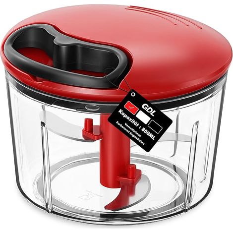 Tritatutto manuale, tritatutto rapido per verdure, mini tritatutto manuale per cipolle, noci, frutta, 800 ml. (1/5)
