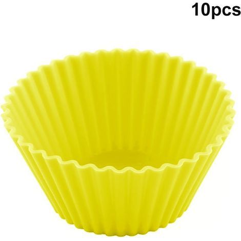 Stampini per muffin - Rivestimenti in silicone riutilizzabili per la cottura - Stampi rotondi antiaderenti per torte - Per la cottura casalinga - Confezione da 10 (1/4)