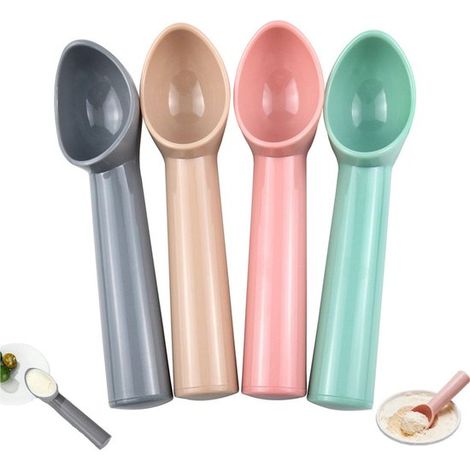 piezas, Cuchara para helado, Cuchara todo en uno, Cuchara para helado fácil de limpiar, disponible en gris, rosa, azul y rosa claro (1/5)