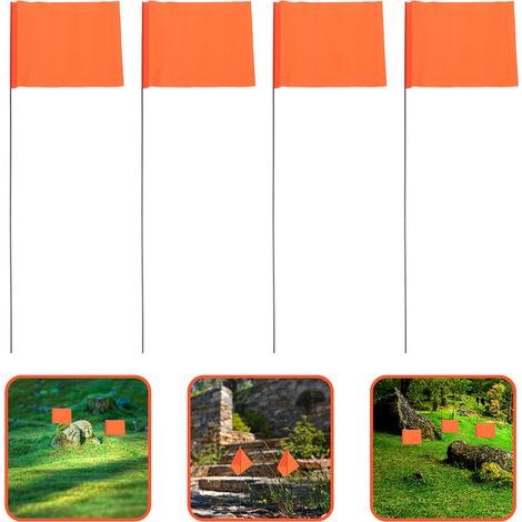 Drapeaux de balisage : drapeaux de balisage orange en PVC, drapeaux de repères topographiques, drapeaux de balisage d’irrigation, drapeaux de signalisation filaire (1/5)