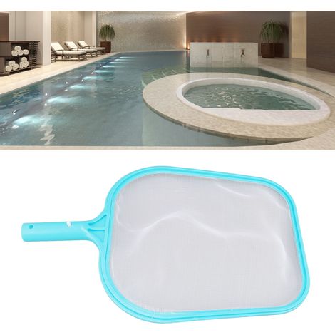 Filet de Piscine Bleu Nylon Résistant, Structure Plastique pour Nettoyage Rapide, Épuisette à Feuilles pour Spas et Fontaines