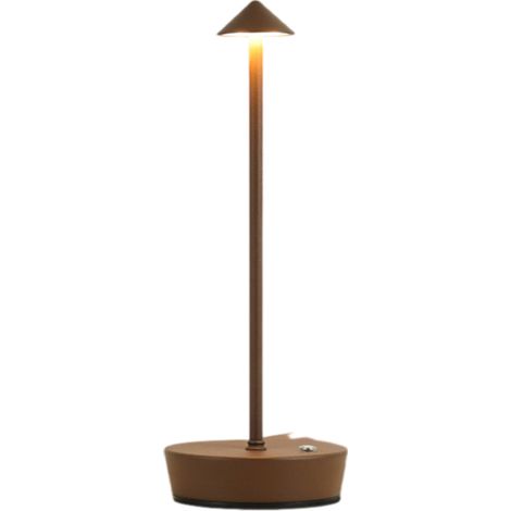 Kabellose Lade-Schreibtischlampe, braune Laptop- und Handylampe