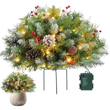 40 6 cm dick gefrostete Baum Urne batteriebetrieben 50 LEDs