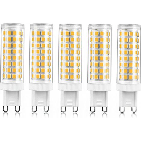 Lot de 5 Ampoules LED G9 12W, Équivalent 120W, 1000lm, Blanc Chaud 3000K, Sans Scintillement, 360°, Éclairage Salon Chambre Cuisine (1/5)