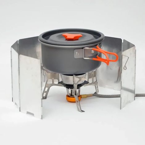 8/9/10 Plaques Pare-vent pour réchaud à gaz, idéal pour le camping, les pique-niques et la cuisson en extérieur. Écran coupe-vent en alliage d'aluminium pour réchauds portables. (1/5)