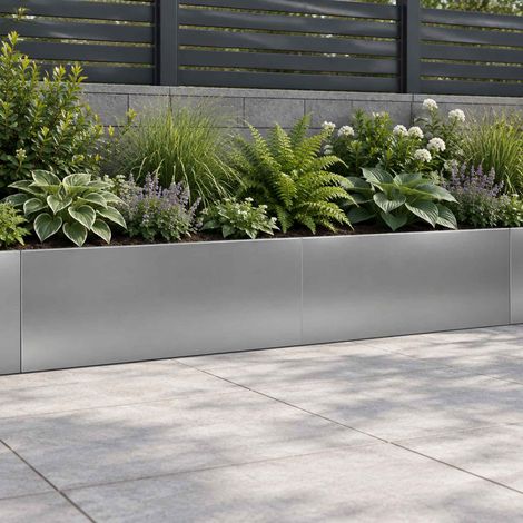 vidaXL Retaining Wall 2 pcs 100 x 12 x 50 cm Galvanised Steel Silver (1/5)