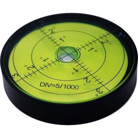 Niveau à bulle horizontal haute précision en aluminium, outil circulaire rond de 6,1 cm (2,4 pouces) et 60 mm (noir, vert) (1/3)