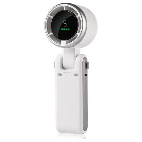 Mini ventilateur portable rechargeable, 5 vitesses élevées, réglable, 3600 mAh, ventilateur de voyage, ventilateur de voyage, ventilateur turbo, ventilateur de cou,blanc (1/5)