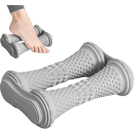 Doppelfußmassagerolle gegen Plantarfasziitis, tragbare Fußmassagerolle, Fußmassagerolle aus Gummi mit Noppen zur Linderung von Fußgewölbeschmerzen, Muskelkater, Fersenschmerzen, Stressabbau und Entspa (1/5)