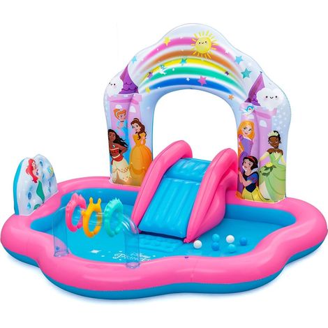 TrAdE Shop Traesio - Centro Giochi Acquatico Princess Enchanted World 221x193x140cm Gonfiabile Piscina 9103 -