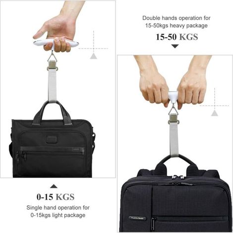 MOONSTARS Balance de voyage numérique de haute précision Balance pour bagages Balance à main pour valises Balance suspendue pour valises Poids 110lb 50KG capacité, lourde suspendue, argent (1/3)