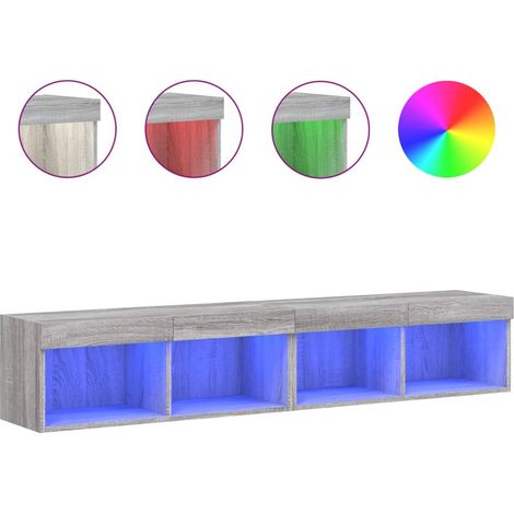 Maison Exclusive - Muebles de TV con luces LED 2 uds gris Sonoma (1/5)