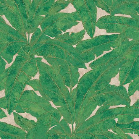Papier peint exotique grosses feuilles vert Tapisserie jungle feuille verte salle de bain & couloir Papier peint tropical idéal salon (1/4)
