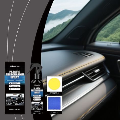 Auto-Kunststoffreiniger, milde Formel zur Reinigung von Innen- und Außenflächen, entfernt Schmutz und Staub – 100 ml, Schwamm, Tuch -- BIEMMEDUE (1/5)