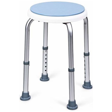 Siège de douche en aluminium et plastique, Réglable en Hauteur, pour Personnes âgées et handicapées, Charge maximale : 136 kg (1/5)