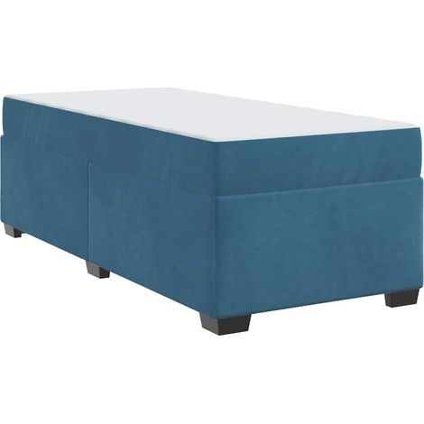 Lit simple,Lit adulte,Cadre de lit avec matelas Bleu foncé 90 x 200 cm Velours CFW4483982 (1/5)