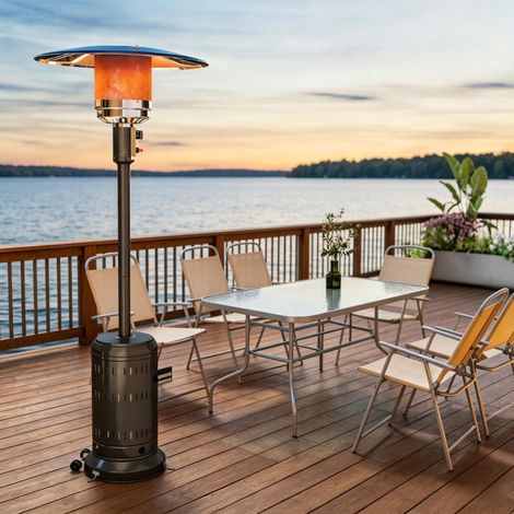 Chauffage extérieur pour terrasse, parasol chauffant au gaz portable 11 kW avec niveaux réglables, pour jardin terrasse et extérieur (1/5)