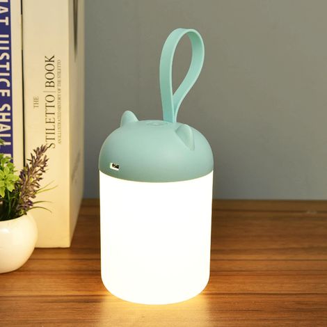 Tragbare Kinderlaterne, wiederaufladbares LED-Nachtlicht 3000K, Campinglampe und batteriebetriebene Taschenlampe, stufenloser Dimmer, ideal für Zelte, Babyzimmer, blau. (1/5)