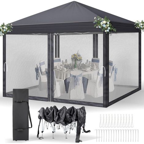 Faltpavillon 3x3m mit Moskitonetzen, wasserdicht, UV-Schutz 50+ (1/5)