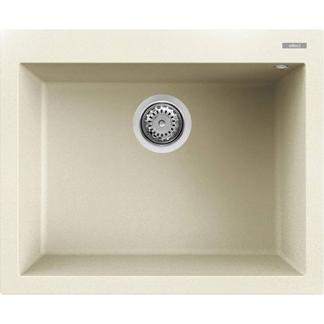 Lavello Elleci Incasso 1 vasca 61x50 Quadra 110 Granitek Bianco Antico LGQ11062