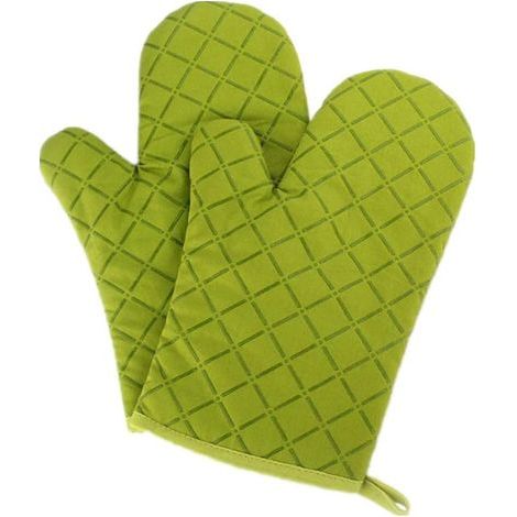 Gants de four antidérapants de qualité supérieure (1 paire) jusqu'à 240 °C – Gants de barbecue en silicone extrêmement résistants à la chaleur (Vert) (1/5)