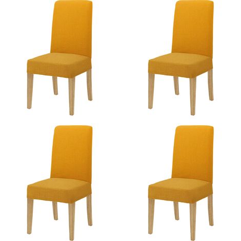Coppia di coprisedia con schienale in tessuto elasticizzato antimacchia in 10 colori Vestisedia Arancio - 4 pezzi