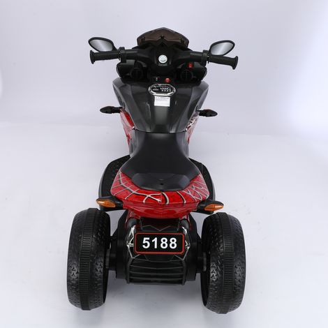 Moto pour enfants, moto électrique pour enfants, jouet moto 3 roues avec démarrage à clé, phare, coffre de rangement et deux moteurs. (1/5)