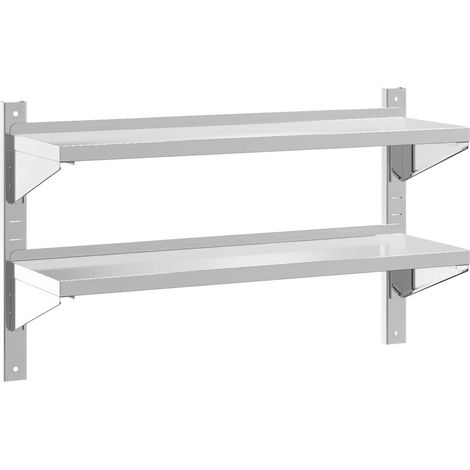 Maison Exclusive - Wandregal mit 2 Böden 100x30x60 cm Silbern Ede