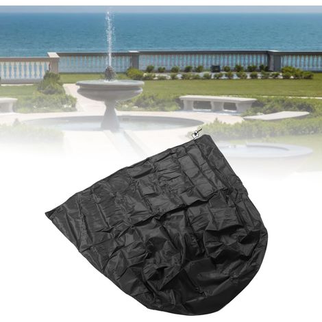 Schutzhülle für Springbrunnen mit Kordelzug, 420D Oxford-Gewebe, silberfarben, wasser- und staubdicht – schwarzes Modell, 91 x 107 cm, für Außenstatuen und Springbrunnen, wiederverwendbar und leicht z (1/5)