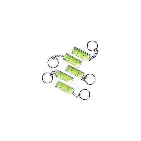 Mini niveau à bulle en verre acrylique avec anneau porte-clés. Lot de 5 (1/5)