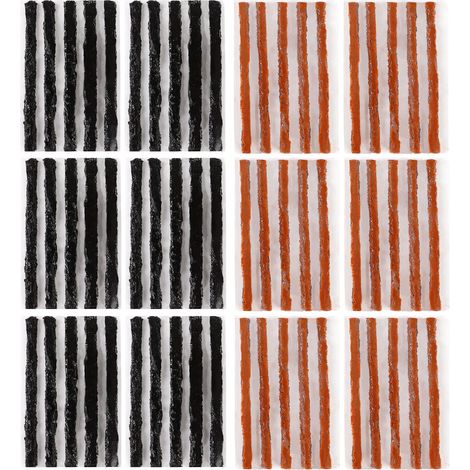 Kit de réparation de pneus tubeless haute résistance (60 pièces), bouchons en caoutchouc renforcé avec outil d'insertion pour réparer les crevaisons sur voitures, camions, motos et remorques (1/5)
