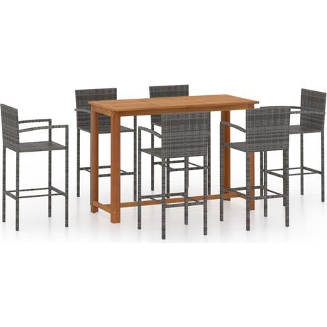 Maison Exclusive - Set da Bar da Giardino 7 pz Grigio