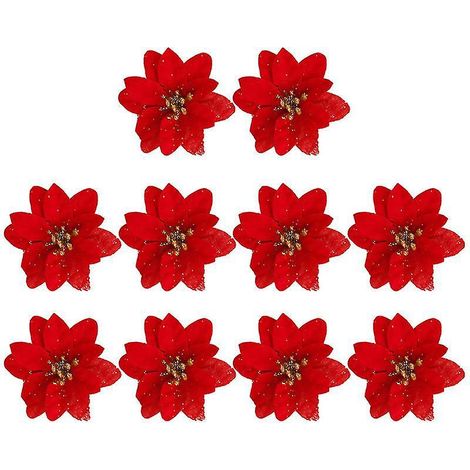 10 künstliche Weihnachtsblumen (1/3)