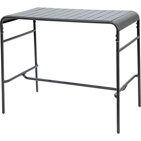 sweeek - Garten-Hochtisch aus Stahl 4 Personen 120 x 70cm x 95 cm (1/5)