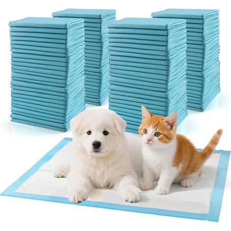 100 PCS Alaise pour Chien et Chats, 60x60cm Tapis Absorbant Chiots, Tapis éducateurs pour Bébé avec 6 Couches de Conception Etanche, D'absorber Rapidement l'humidité pour Prévenir Les Fuites (1/5)