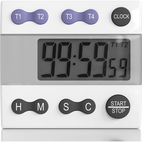 Temporizador de cocina digital portátil para cocinar y hornear, con alarma sonora y temporizador de 4 canales. (1/4)