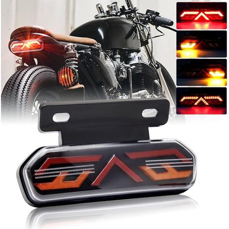 Feu arrière moto 12V étanche LED – Feu stop, clignotants, feux de circulation diurne – Connexion 5 fils – Longue durée de vie 50 000h (1/5)