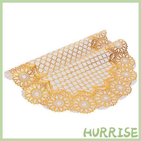 Garosa Tapis de boisson 2 pièces 38x38 cm tapis de Table PVC or napperons tasse tapis caboteur pour deco pack Motif rond 03 (1/5)