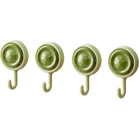 Lot de 4 crochets adhésifs rotatifs 360° pour serviettes et ustensiles de cuisine - Vert (1/5)