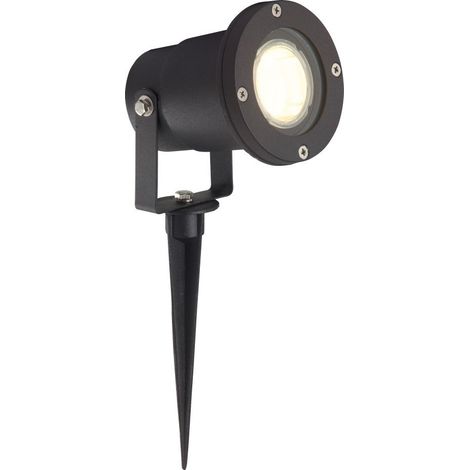 BRILLIANT lampe Janko LED piquet de sol extérieur 32cm noir 1x LED-PAR51, GU10, lampe à réflecteur LED 3W incluse, 250lm, 3000K Classe de protection IP: 44 - étanche aux éclaboussures Écono (1/3)