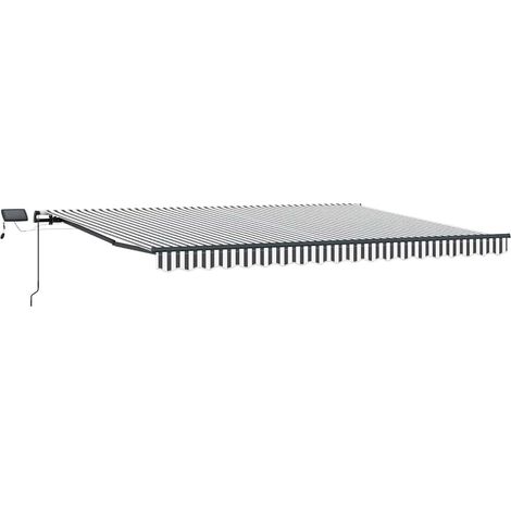 Maison Exclusive - Tenda Retrattile Manuale con LED Antracite e Bianco 400x300 cm