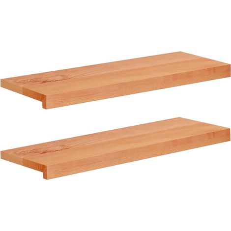 Fensterbänke 2 stk. Lackiert 70 x 25 x 2 cm Massivholz Buche vidaXL (1/5)